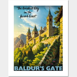 Baldur's Gate Tourism Poster - Sword Coast Faerun D&D Art Posters and Art